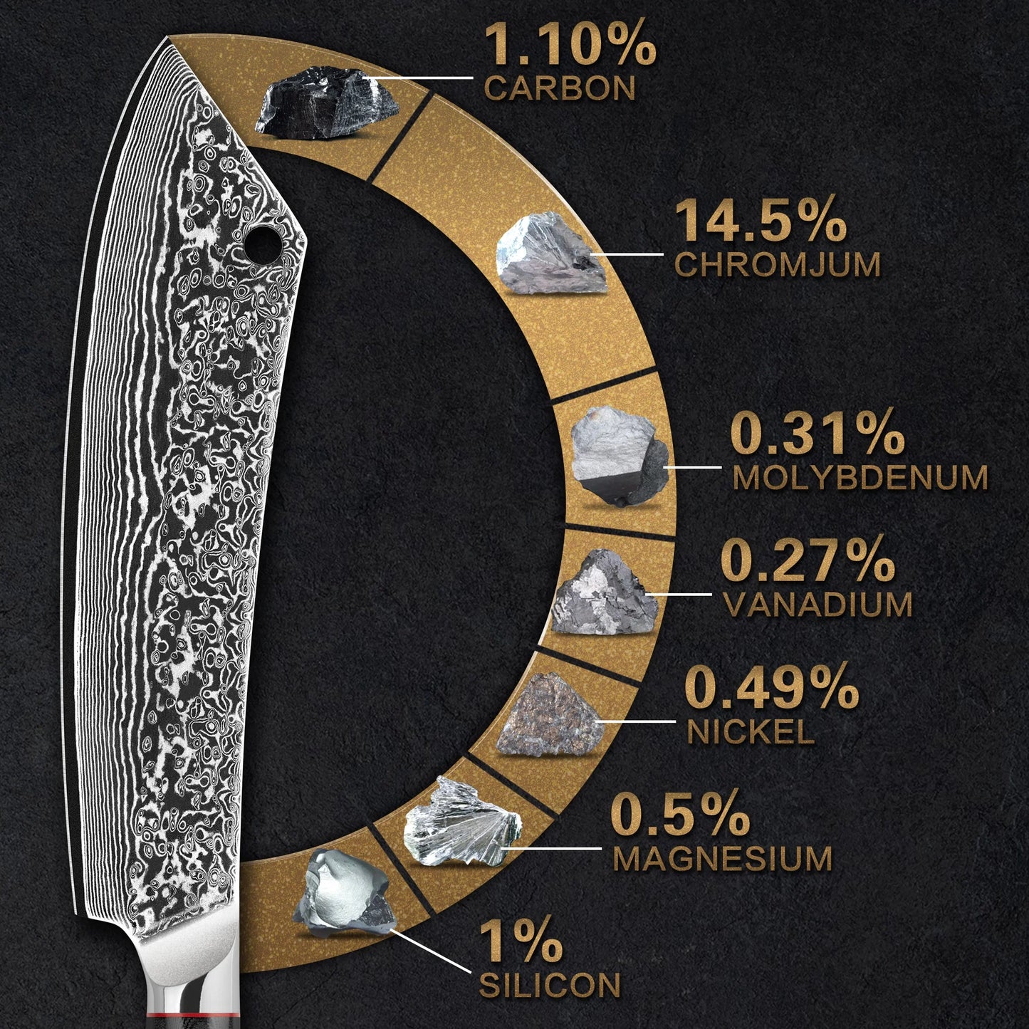 10% Off Custom Logo 67 Layers v Gold G10 Handle 9.5 Inch Damascus Camel Slaughter Knife with Magnet Gift Box