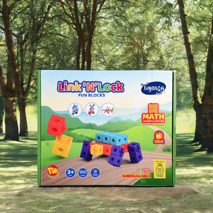 Link N Lock Fun Educational Building Blocks Toy for Kids Ages Three and Above Math Learning Plastic Blocks Set