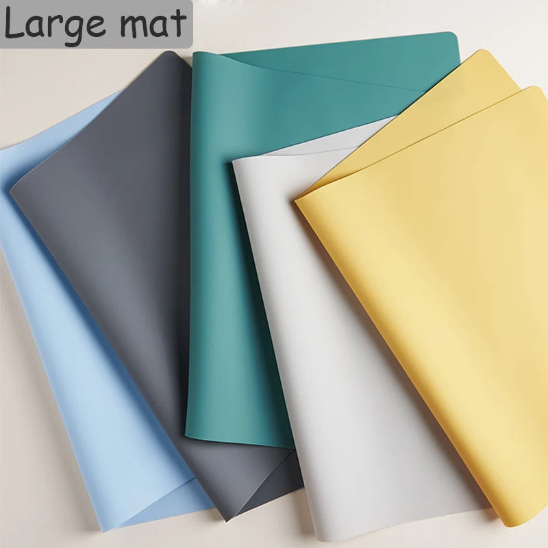 60/40cm Oversized Food Grade Silicone Waterproof Placemat Heat Insulation Anti-Skidding Washable Table Mat For Kitchen Dinner
