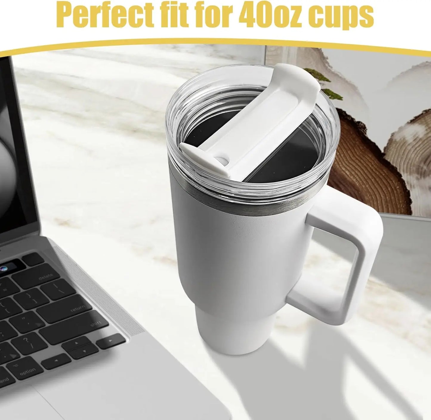 4 Pack Tumbler Lid Replacement for 40 oz Stanley Cup, 3.6in Spill Proof Clear Replacement Lids Fit for Stanley Travel Tumbler
