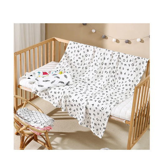 Low Price in Stock Double Layer  Bamboo Baby Newborn  Muslin Swaddle Adjustable Swaddle Baby Milestone Blanket for Sale