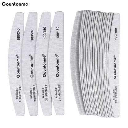 10pcs/Lot Professional Wooden Nail Files 180/240 Buffer 100/180 Grey Boat Wood Sandpaper Block Gel Polisher Sanding Nail Files