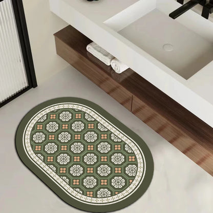 Custom Fast Water Drying Cushioned PET Friendly Bath Mat Super Absorbent Non-Slip Rubber Plaid Pattern Home Hotel Bathroom Use