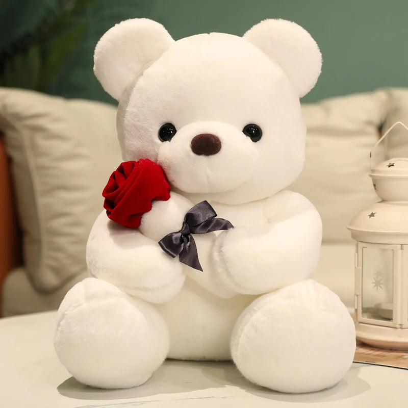 High Quantity Valentine's Day Confession Gift Cute Rose Bear Doll Super Soft Plush Toy Little Bear Stuffed Animal Girlfriend