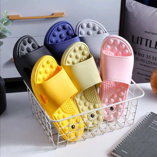 Greatslides Yellow Massage Slippers,Women Flat Bedroom Slippers Custom Logo Slides Sandals Manufacturer