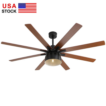 USA in Stock 66 Inch Industrial Ceiling Fan Modern Indoor Outdoor Ceiling Fan With Light and Remote Control