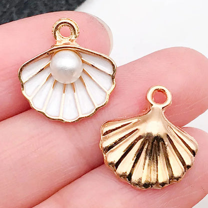 Hot Sale Natural Crafts Alloy Ocean Starfish Conch Seashell Enamel for DIY Nautical Jewelry Making Home Decoration