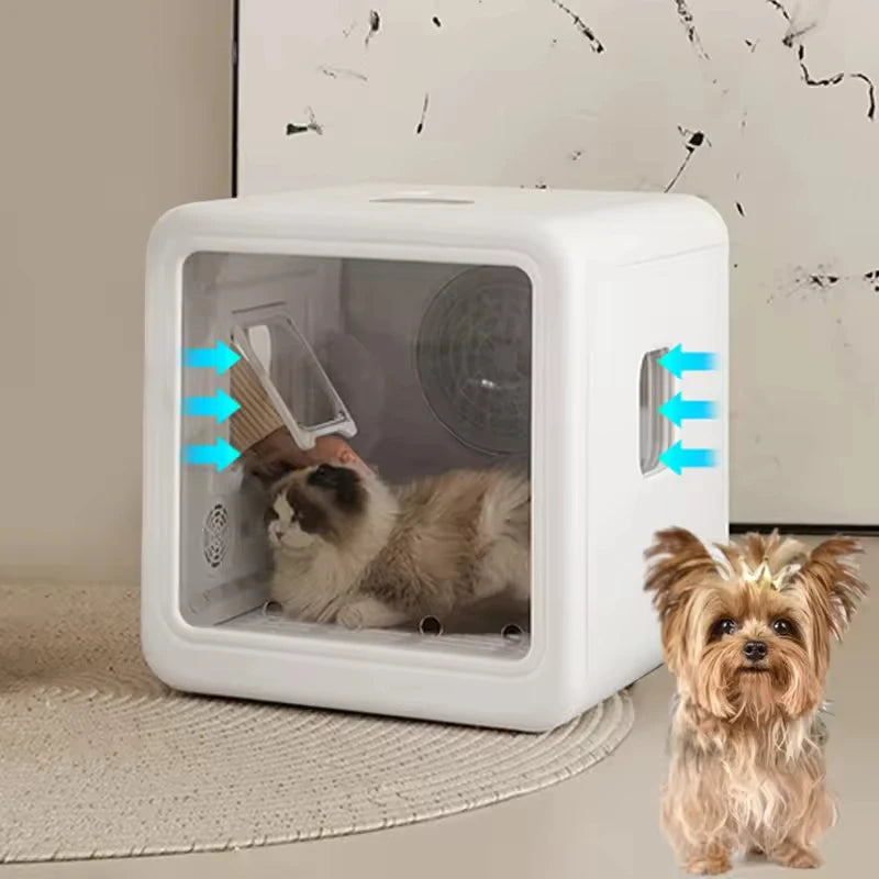 Automatic Pet Hair Dryer Box 70L Ultra Quiet 360° Efficient Cat Hair Blowing Drying Box with Time Smart Temperature App Control