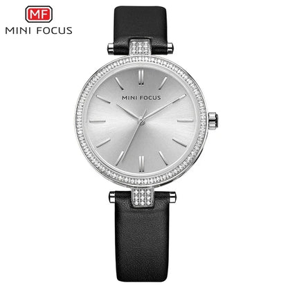 MINI FOCUS MF0039L Quartz Watch Design Luxury Waterproof Factory Alloy Case Stainless Steel / Leather Strap for Women Daily Use