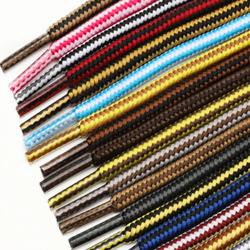 WEGOODZF Custom High Quality Athletic Striped Outdoor Shoe Laces Plastic Tips Work Shoes Boots Hiking Walking Shoe Laces