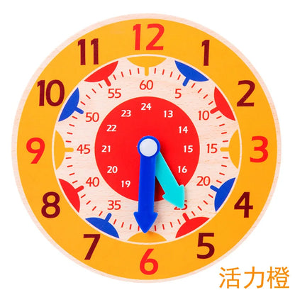 Children Montessori Wooden Clock Toys Hour Minute Second Cognition Colorful Clocks Toys for Kids Early Preschool Teaching Aids