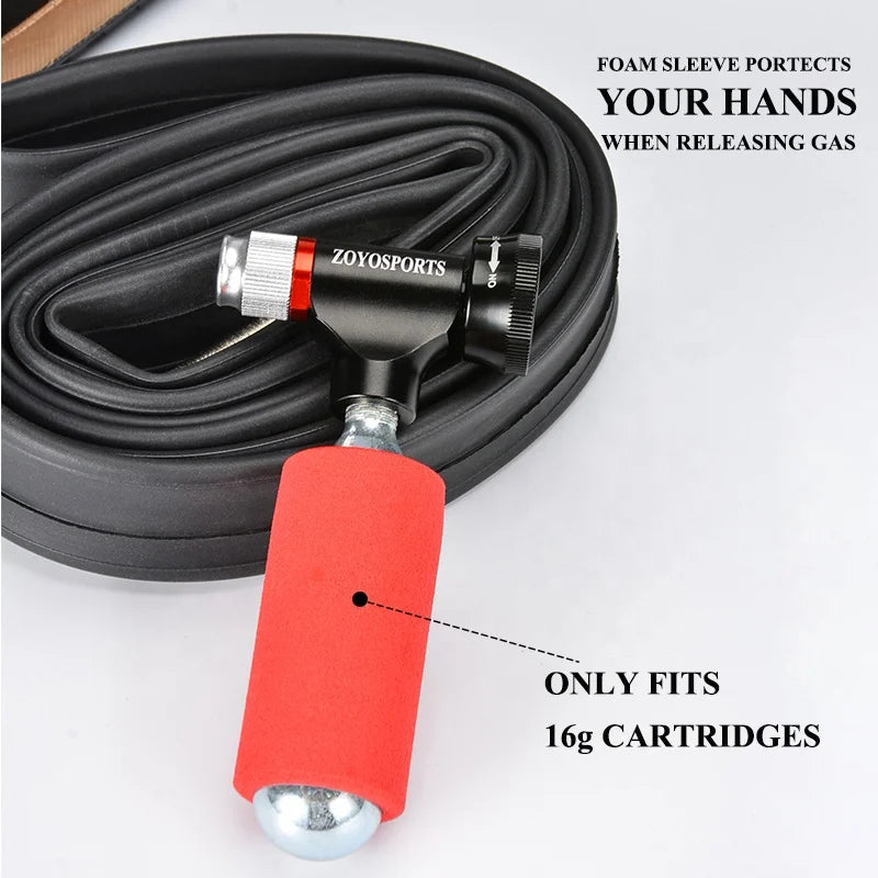 ZOYOSPORTS High Quality Mini Bicycle Pump CO2 Bike Inflator Air Pump with Clear Gauge Portable Bike Pump with Multiple Usage