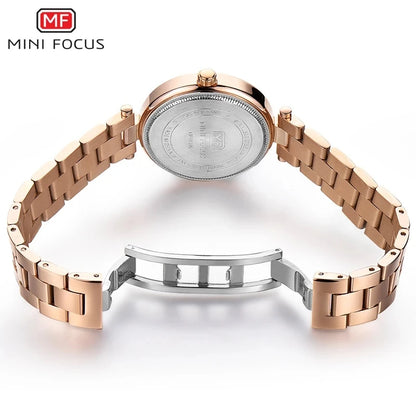 MINI FOCUS MF0039L Quartz Watch Design Luxury Waterproof Factory Alloy Case Stainless Steel / Leather Strap for Women Daily Use