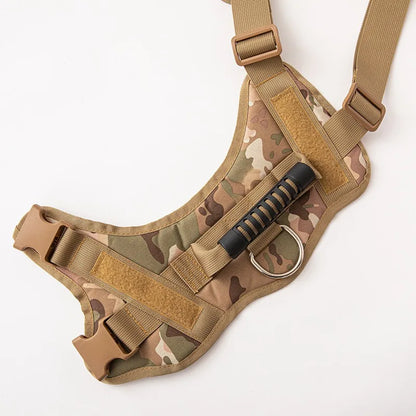 Adjustable Explosion-proof Outdoor Pet Tactical Service Dog Training Harness Vest Set with PVC Grip Handles