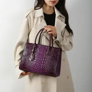 2026 New Women's Large Capacity Tote Bag Elegant Single Shoulder Oblique Straddle Zipper PU Fashionable Handbag Print Chain