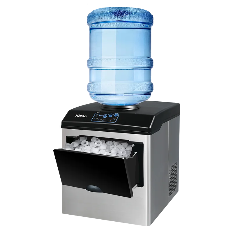 Commercial Ice Machine 25KG Desktop Multifunctional Bucket of Water Automatic Ice Machine Bullet-shaped Round Ice Home Appliance