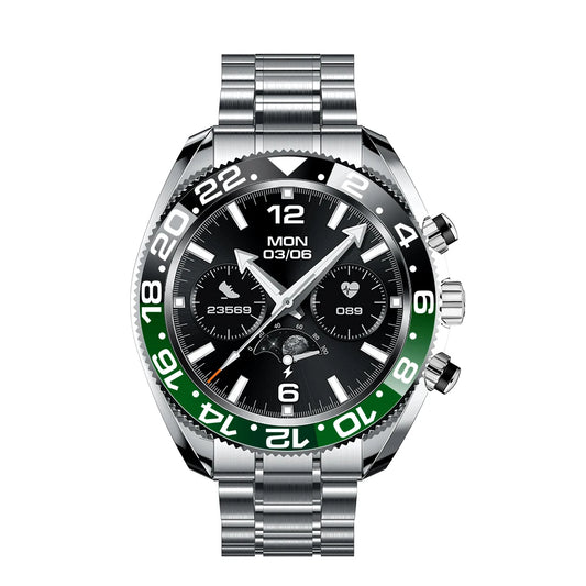 New Products Smartwatch AW35 2024 Round Screen Metal Band Ip67 Waterproof BT Call Heart Rate Sport Business for Men