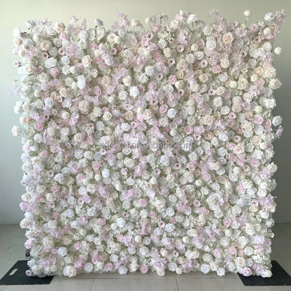 3d Roll up Wedding Event Floral Artificial Rose Flower Wall Decor for Garden Backdrop Home Party Decoration