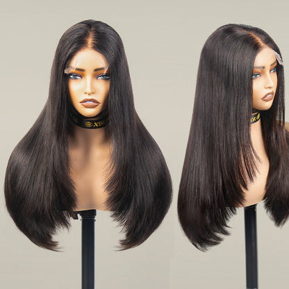 Free Shipping 250% Density Full End Thick Layered bob Wig 5x5 hd Lace Closure Cuticle Aligned Raw Virgin Human Hair Wig