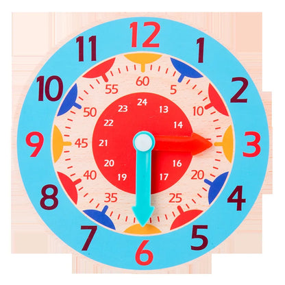 Children Montessori Wooden Clock Toys Hour Minute Second Cognition Colorful Clocks Toys for Kids Early Preschool Teaching Aids