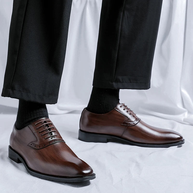 Handmade High Quality Custom Men Original Pu Leather Shoe Groom Wedding Gentleman Men's Casual Dress Oxford Office Shoes