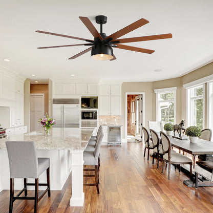 USA in Stock 66 Inch Industrial Ceiling Fan Modern Indoor Outdoor Ceiling Fan With Light and Remote Control