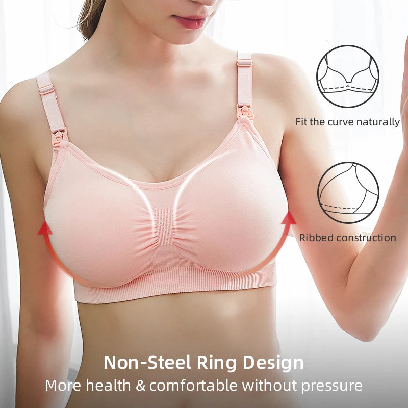 plus Size Seamless Nursing Bra for Women Breathable Maternity Push up Front Closure Underwear Adjustable Straps Wire-Free