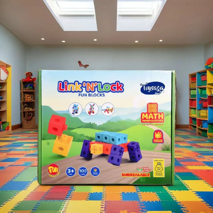 Link N Lock Fun Educational Building Blocks Toy for Kids Ages Three and Above Math Learning Plastic Blocks Set