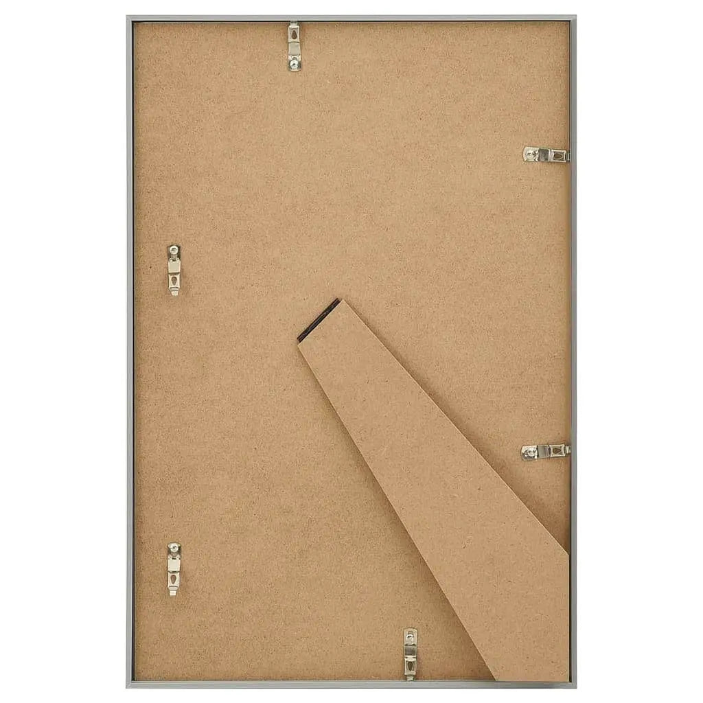 W2B VidaXL Silver PVC MDF PS (Polystyrene) Photo Frame Set of 5 Customizable Logo Gift Box