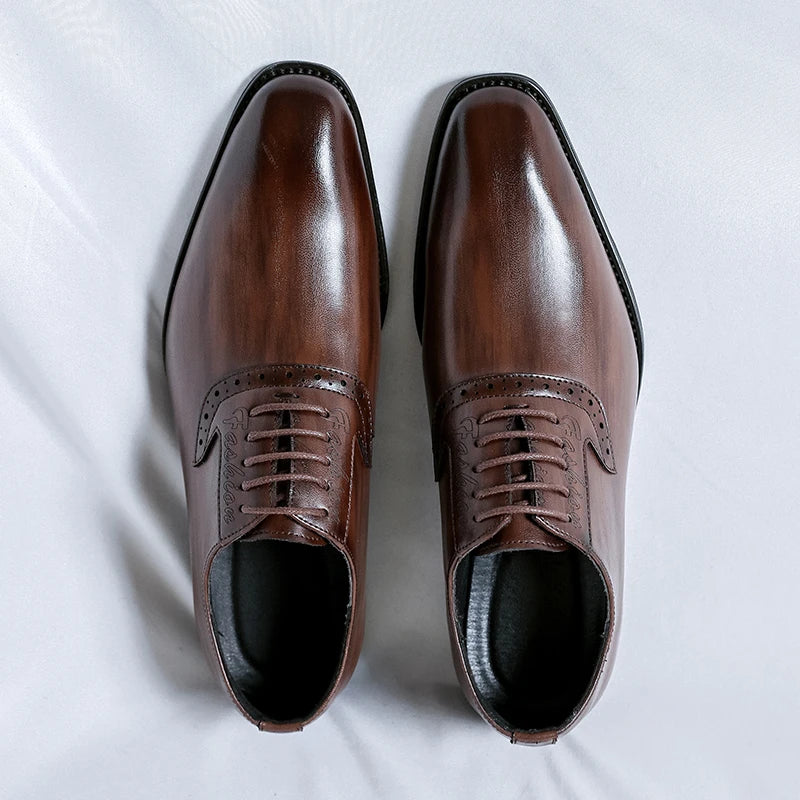 Handmade High Quality Custom Men Original Pu Leather Shoe Groom Wedding Gentleman Men's Casual Dress Oxford Office Shoes