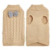Classic Luxury Knitted Pet Dog Sweater Plain Pure Color with Cute Bow Knot 8 Animal Pattern Colors for Winter Season