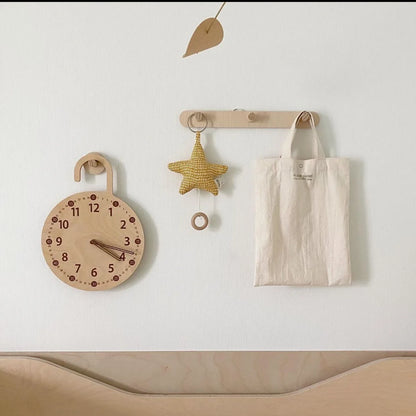 Wooden Silent Wall Clock Home Silent Wall Clock Children's Math Toy Silent Silent Eco-friendly Toy