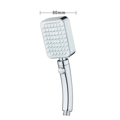Detachable Hand Shower Set with Shower Hose and Holder Chrome Finish Square Shower Head