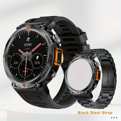 Wireless Calling EIGIIS Smart Watch for Men - LED Lighting Outdoor Sports Watch - Weather Remote Photo Music Control Smartwatch