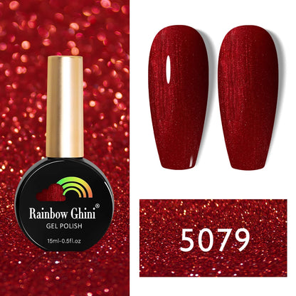 Rainbow Ghini 15ml HEMA TPO FREE Christmas Dark Red Wine Color Series Gel Nail Polish UV Nail Enamels Varnish Nail Supplies