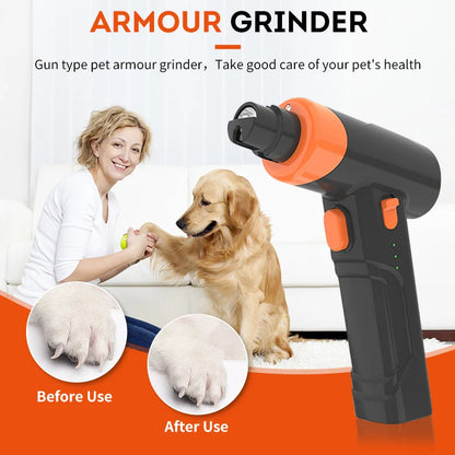 USB Rechargeable LED Light Dog Nail Grinder Ergonomic Design 3 Speeds Trimmer/Groomer for Quiet Low Noise Pet Care