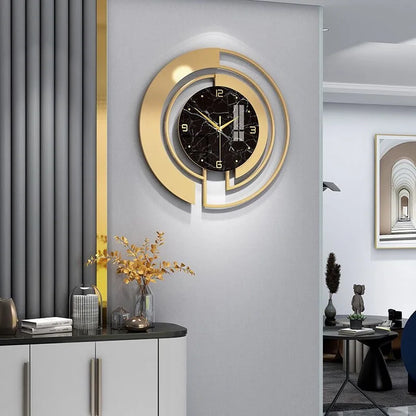 45CM High Gloss Glass Metal Home Decor Living Room Wall Clock Modern Silent Hanging Quartz Watch for Sale Dropshipping DDP