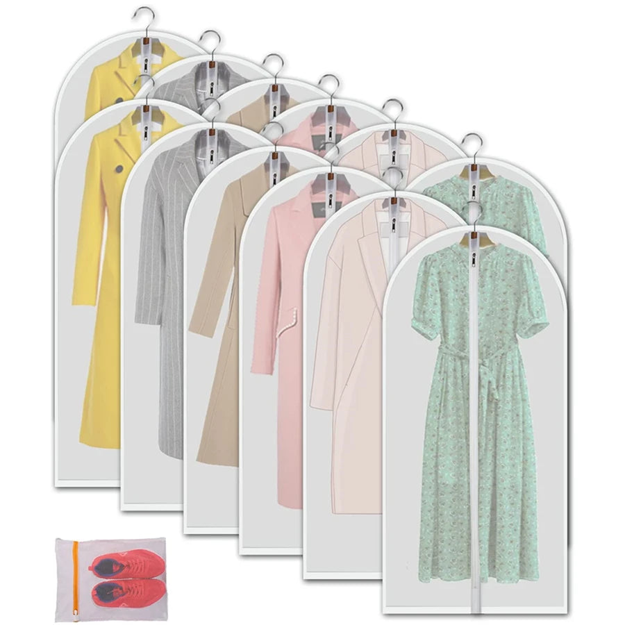 High Quality Custom Printed Clear Transparent PEVA PVC Wedding Dress Garment Bags Large Capacity Clear Plastic Cover Bags