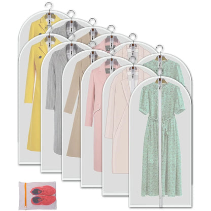 High Quality Custom Printed Clear Transparent PEVA PVC Wedding Dress Garment Bags Large Capacity Clear Plastic Cover Bags