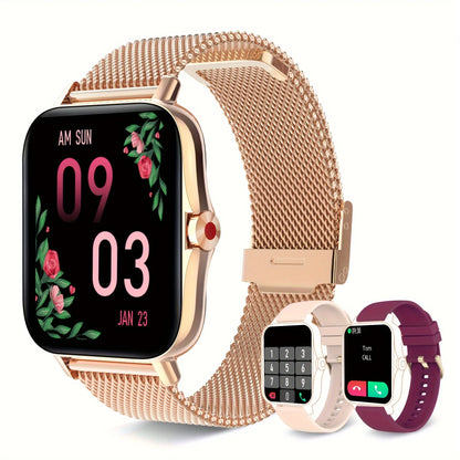 A Women's Smartwatch Compatible with Both iPhone and Android Phones, Equipped with a Health Tracker/message