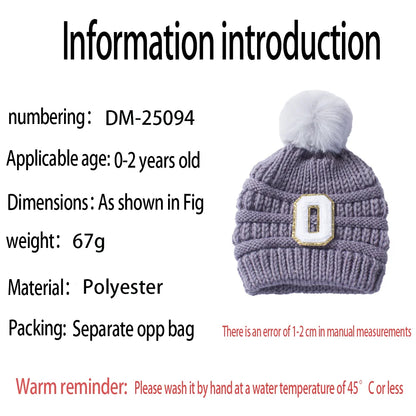 New European and American Fashion Wool Knitted Hat for Children Optional Letter Baby Warm Hat Baby Cap for Outdoor Scenes