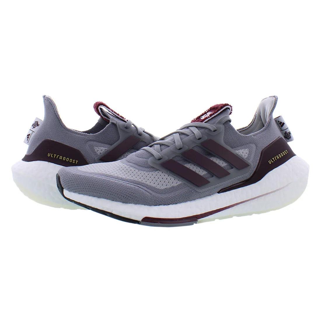 For Ultraboost 21 Unisex Fitness Sneakers Grey/Burgundy Color Spring and Summer Season Made in Vietnam | 100% Authentic