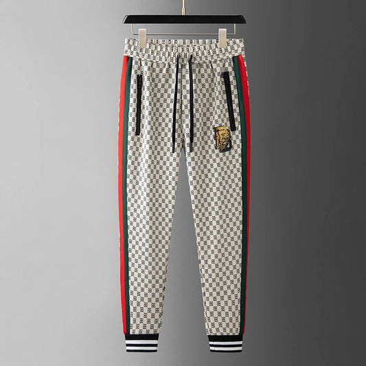 Casual Stretch Cotton Men's Clothing Fleece Printing Pants for Men's Pants