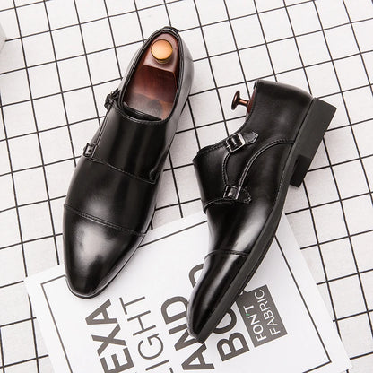 Point Toe Plus Size Casual Oxford Slip on Wedding Formal Men Monk Strap Dress Shoes