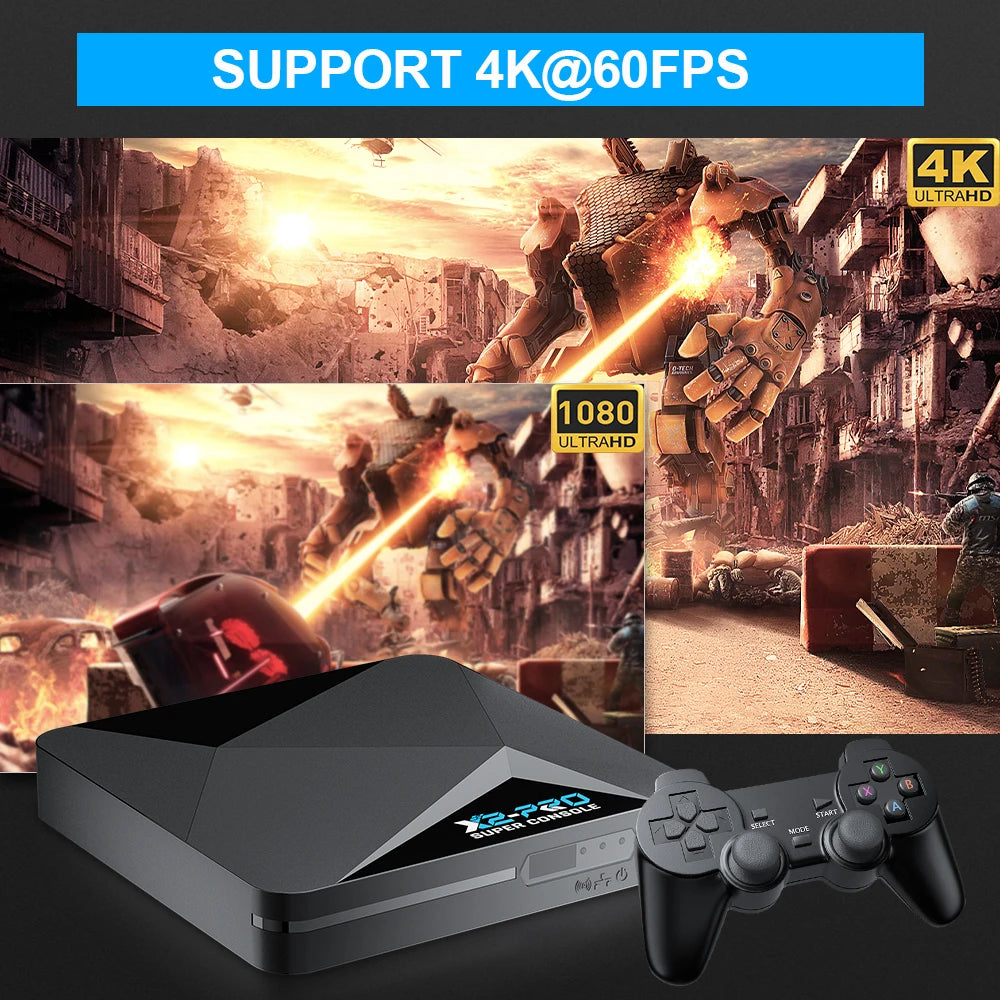 Yo Super Console X2 Pro Game Box 4K HD Output Retro Video Game Console With Android TV Box for Gaming Kids Gift