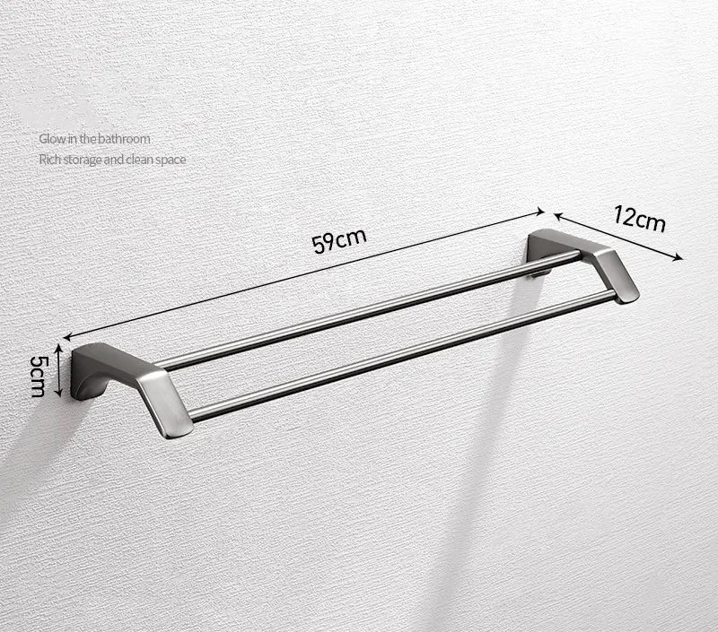 Gun Grey Bathroom Hardware Towel Bar Set Stainless Steel Bathroom Accessories Set