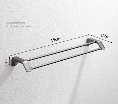 Gun Grey Bathroom Hardware Towel Bar Set Stainless Steel Bathroom Accessories Set