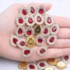 Hot Sale Flatback Claw Glass Rhinestones 7x10mm 200pcs Sew on Tear Shiny Crystals Gold Base for Bags & Clothes