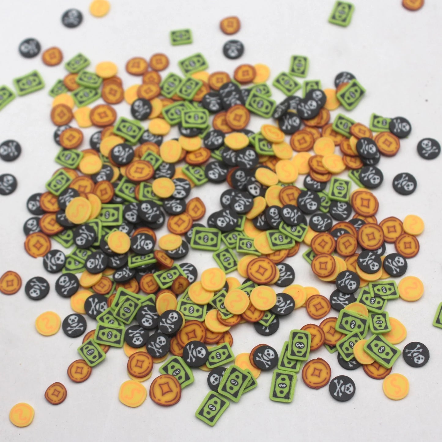 1KG 5mm Bill Evil Ghost Figurine Pattern Non-toxic Polymer Clay Sprinkles for DIY Crafts Tumbler Filling Slime Slice Supplies