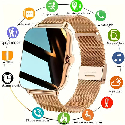 New 180mah Magnetic Charging Full Touch Screen Smartwatch, Wireless Call, Multiple Sport Modes, Music Control, Fashion Sports
